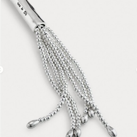 NWT Uno De 50 Jellyfish Long Statement Beaded Necklace Tassel BOLO Silver Plated - Picture 4 of 16